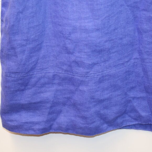 Madewell Women Size XS 100% Linen Mini Shift Dress V neck In Blue Star. - Picture 11 of 14